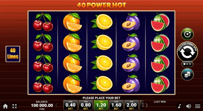 40 Power Hot Coin Boost oyun ekranı